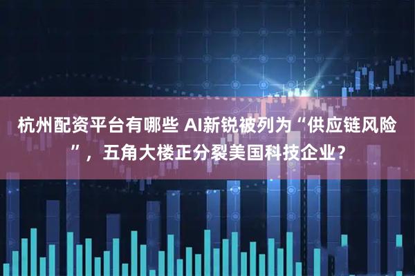 杭州配资平台有哪些 AI新锐被列为“供应链风险”，五角大楼正分裂美国科技企业？